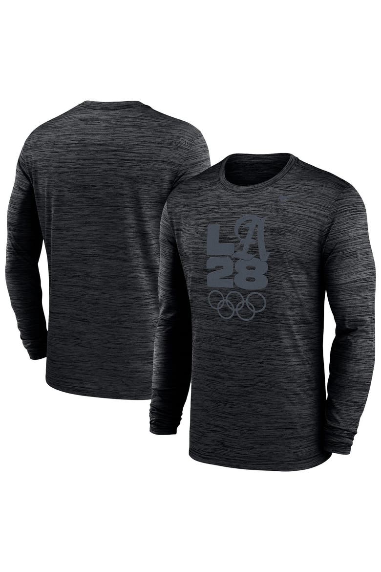 Men's Nike Black LA28 Summer Olympics Team Issue Velocity Dri-FIT Long Sleeve T-Shirt, Main, color, Black
