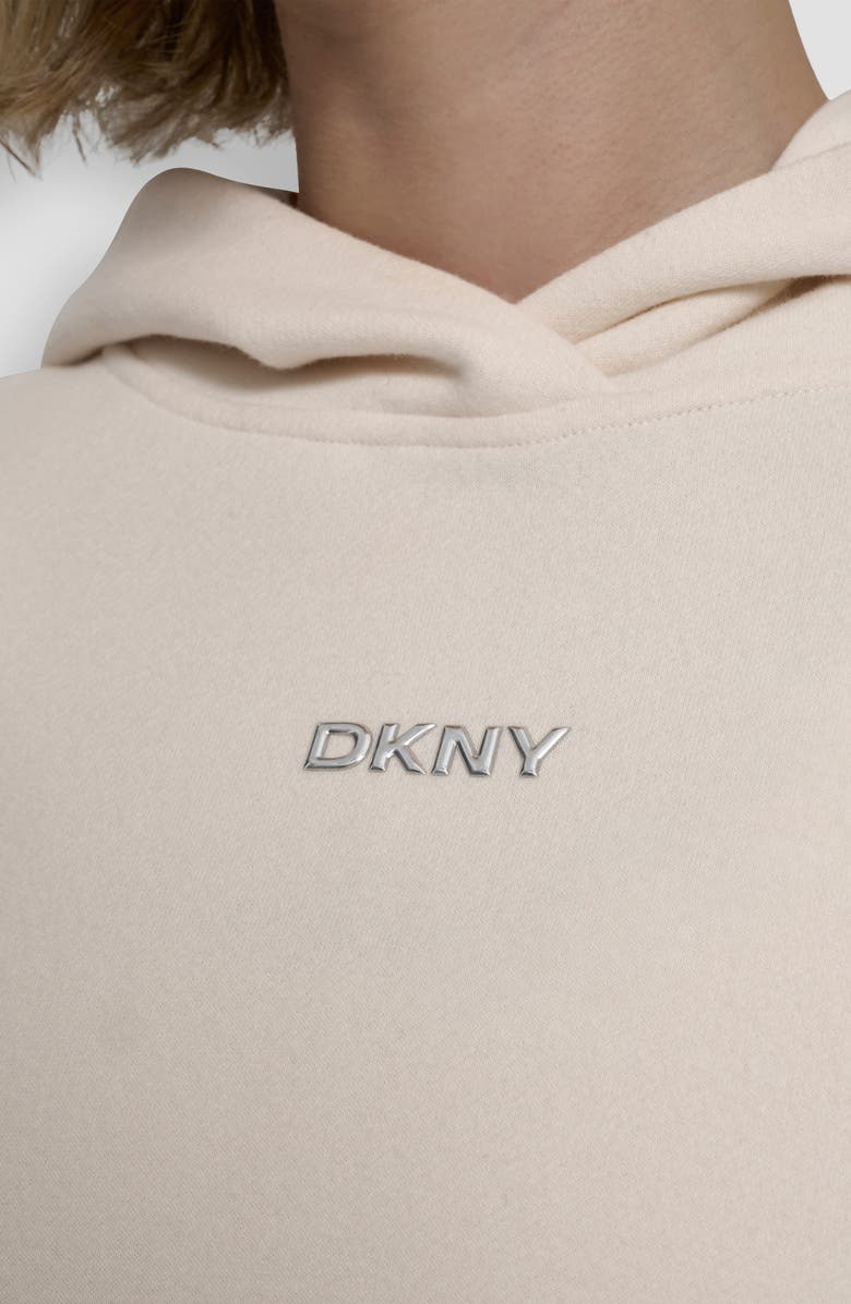 DKNY Metallic Bubble Logo Pullover Hoodie, Alternate, color, Eggnog