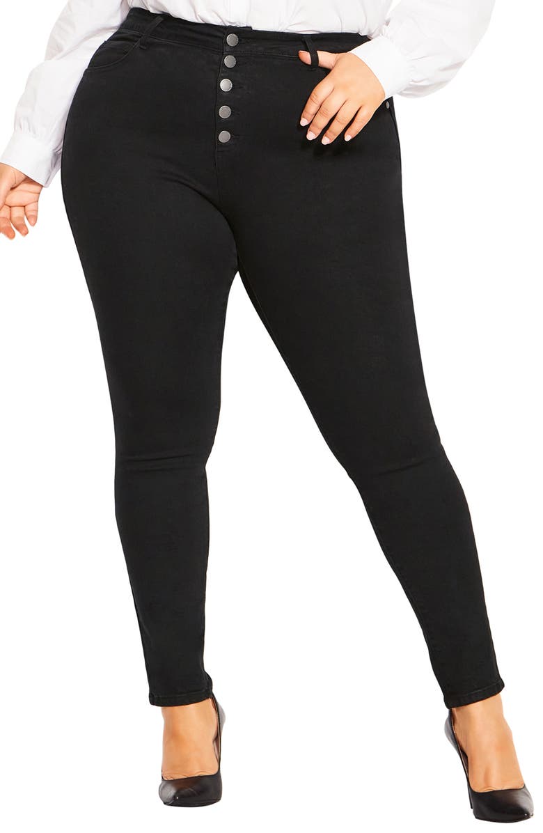 City Chic Harley Classic High Waist Skinny Jeans, Main, color, 