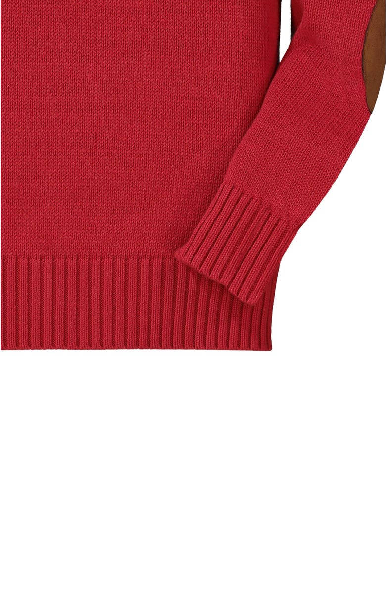 Hope & Henry Boys' Half Zip Pullover Sweater with Elbow Patches, Kids, Alternate, color, Red