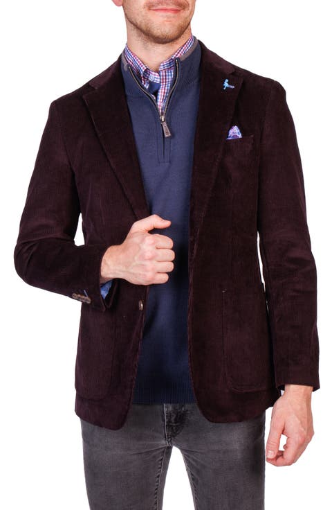 Modern Fit Solid Fine Wale Corduroy Sport Coat (Short, Regular & Long)