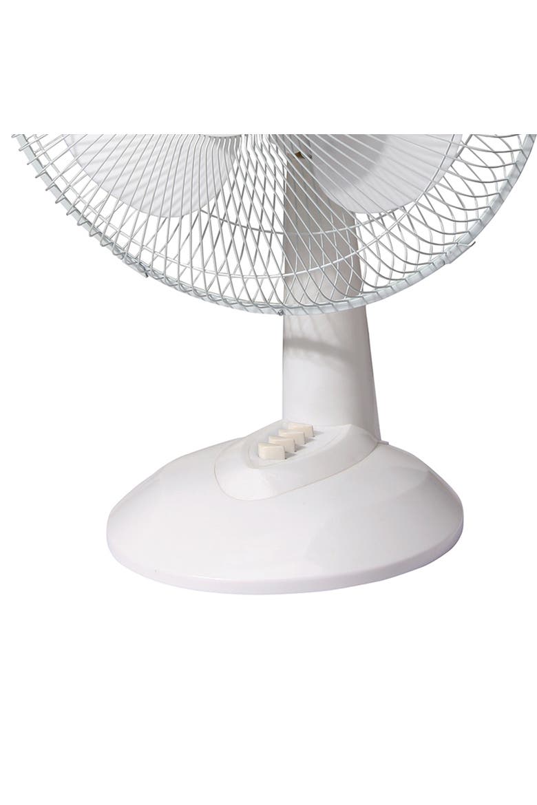 12" Oscillating Desk Fan- White, Alternate, color, White