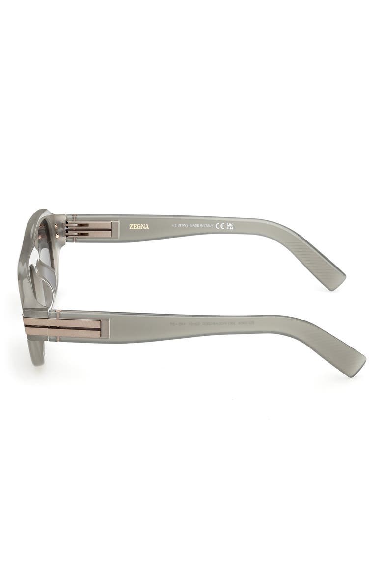 ZEGNA 52mm Geometric Sunglasses, Alternate, color, 