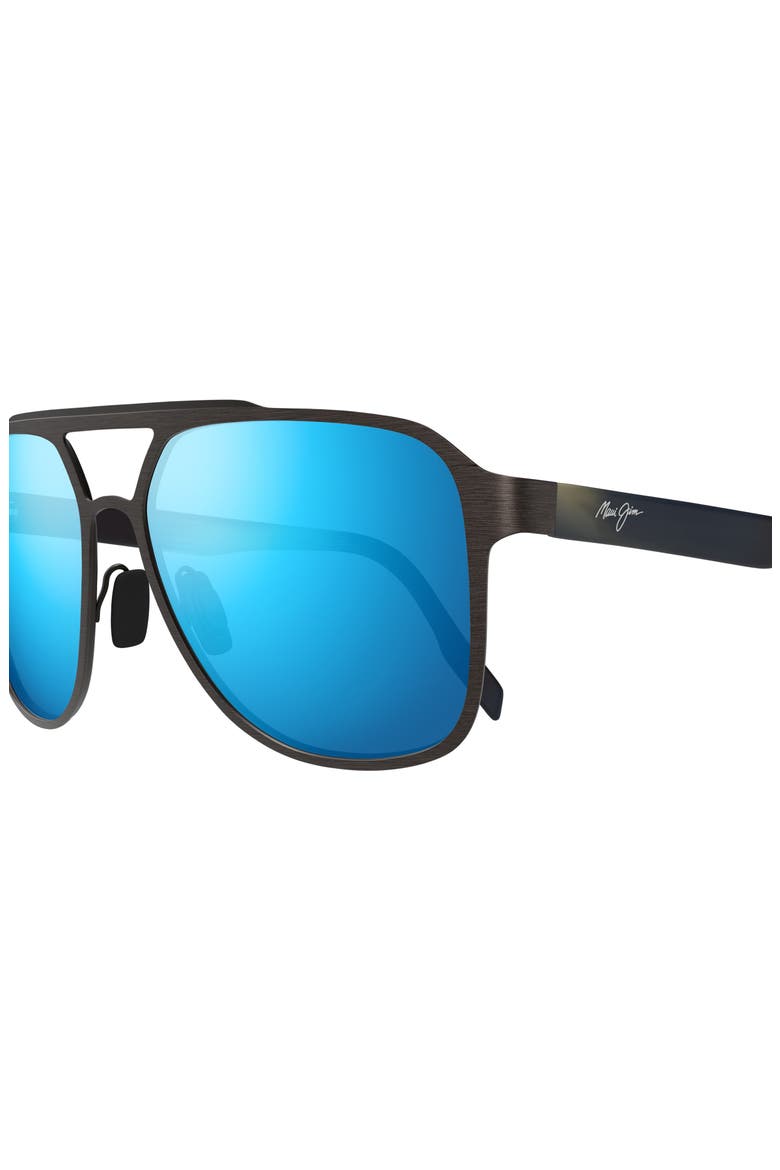 Blue Hawaii 59mm Polarized Aviator Sunglasses, Alternate, color, GREY