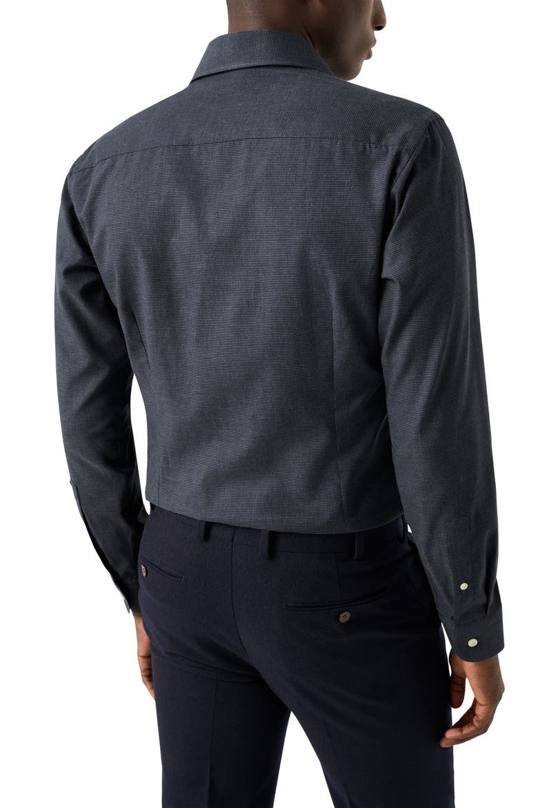 Contemporary Fit Houndstooth Flannel Dress Shirt, Alternate, color, DARK BLUE