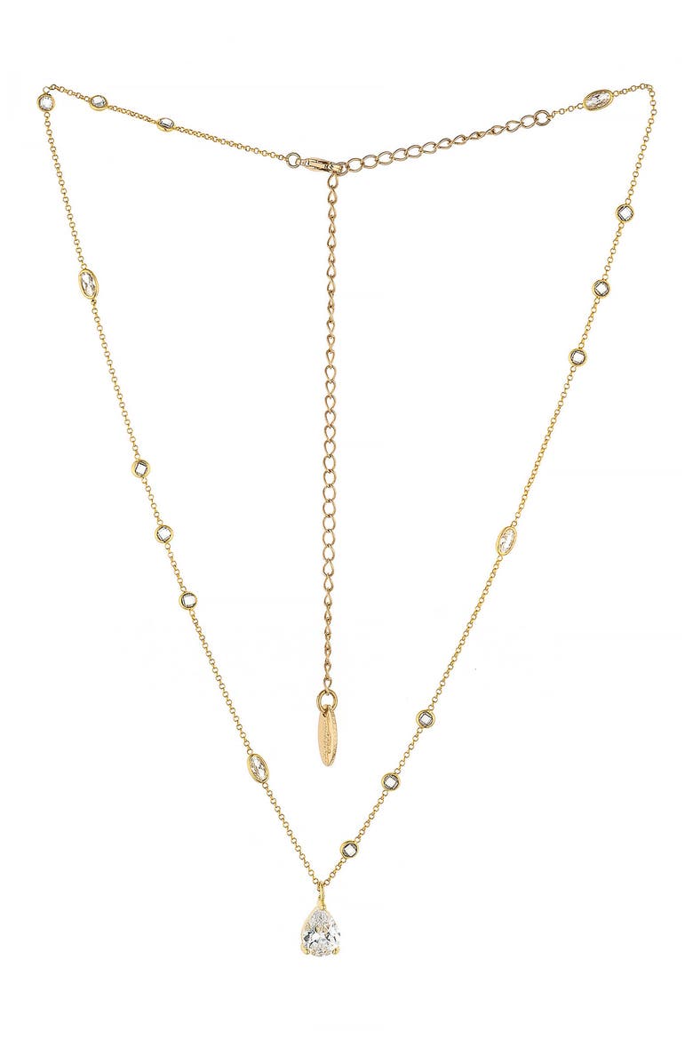 Cubic Zirconia Pendant Necklace, Main, color, GOLD