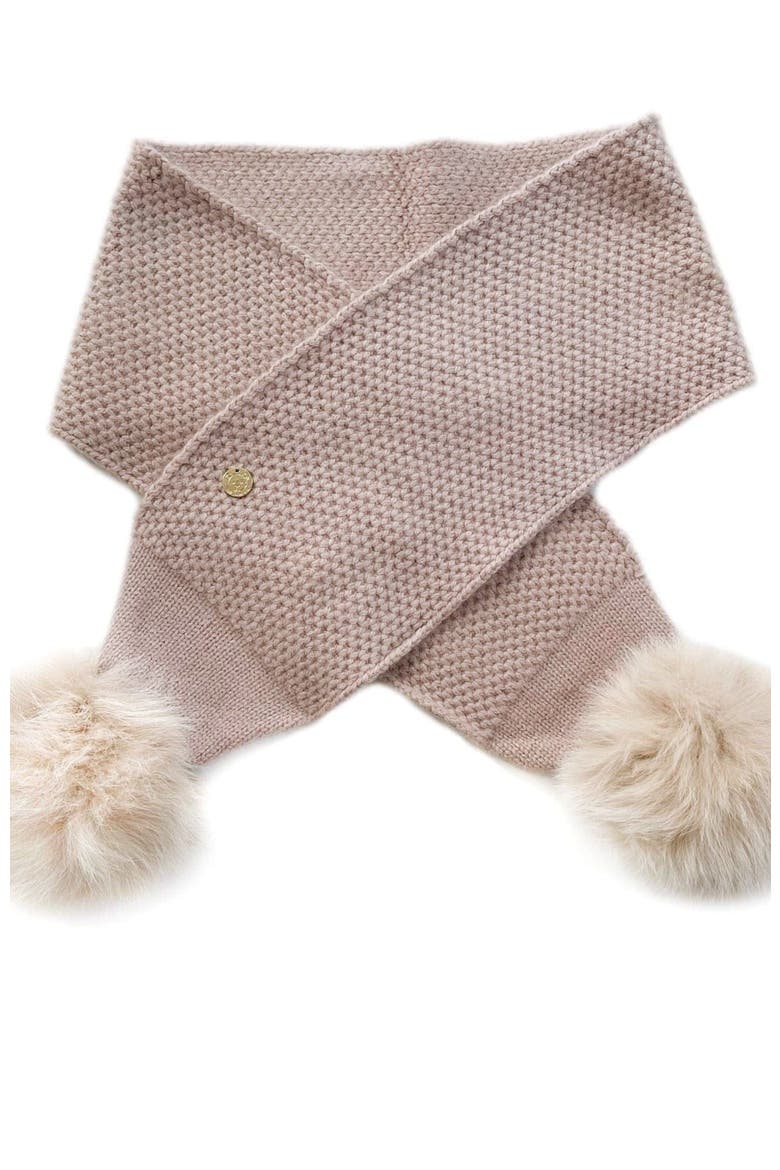 Honeycomb Dusty Pink Faux Fur Cashmere Scarf, Main, color, Dusty Pink