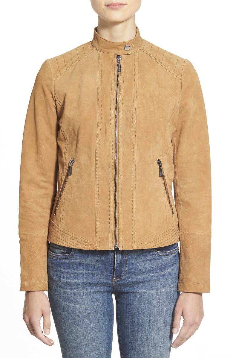 Bernardo Zip Front Suede Jacket, Alternate, color,