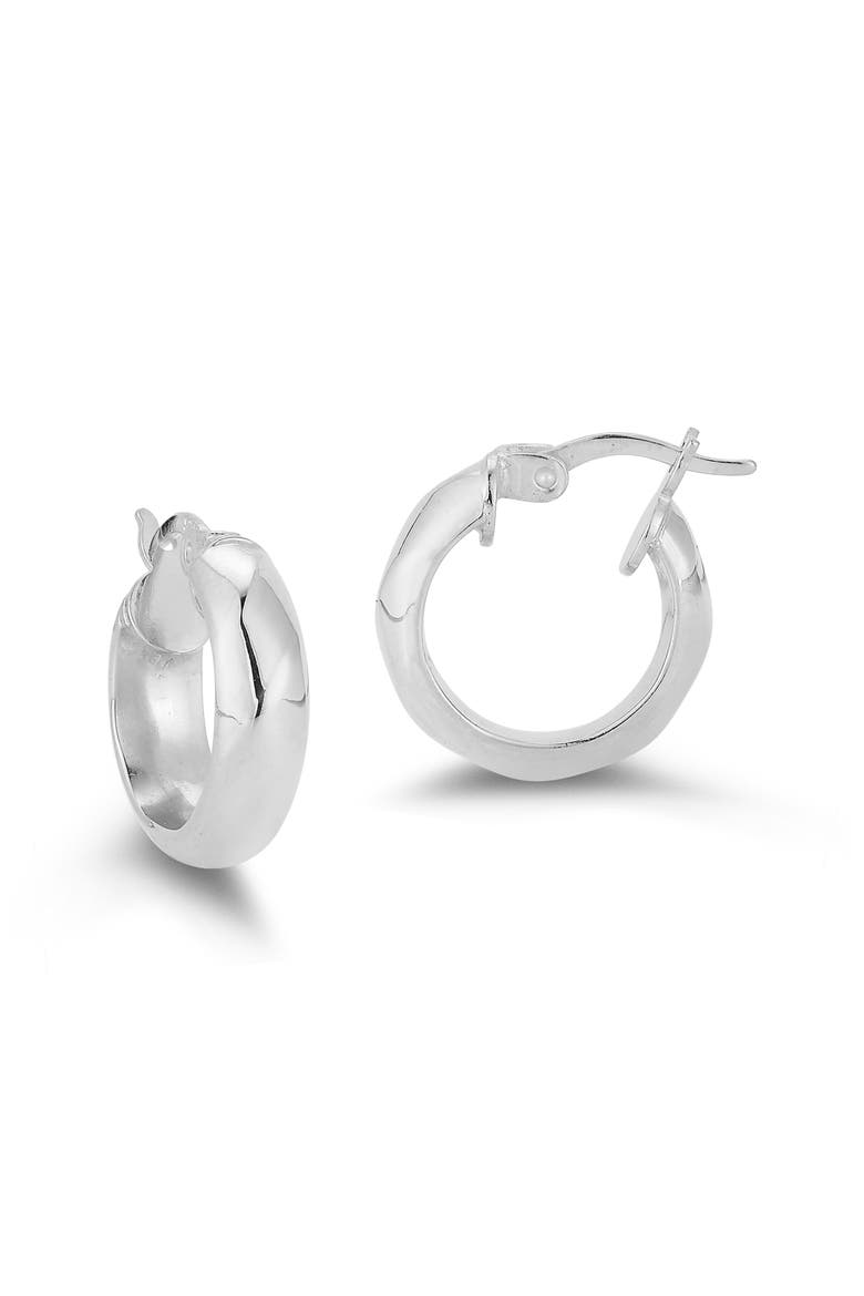 Small Twist Hoop Earrings, Main, color, SILVER