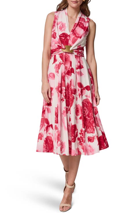 Floral Print Sleeveless Midi Dress