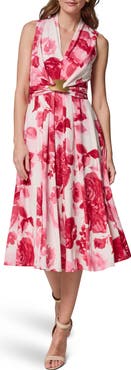 Donna Karan New York Floral Print Sleeveless Midi Dress