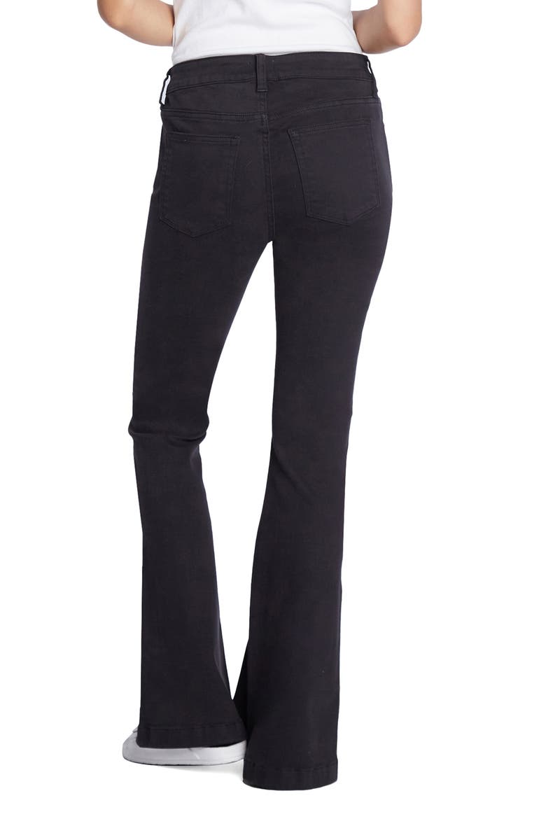Zip Hem Classic Flare Leg Jeans, Alternate, color, VINTAGE BLACK