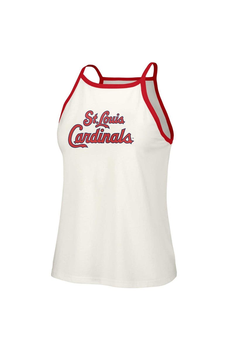 LUSSO Women's Lusso White St. Louis Cardinals Nadine Halter Tank Top, Alternate, color, White