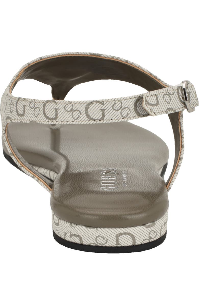 GUESS Jerrah Faux Leather Thong Sandal, Alternate, color, White