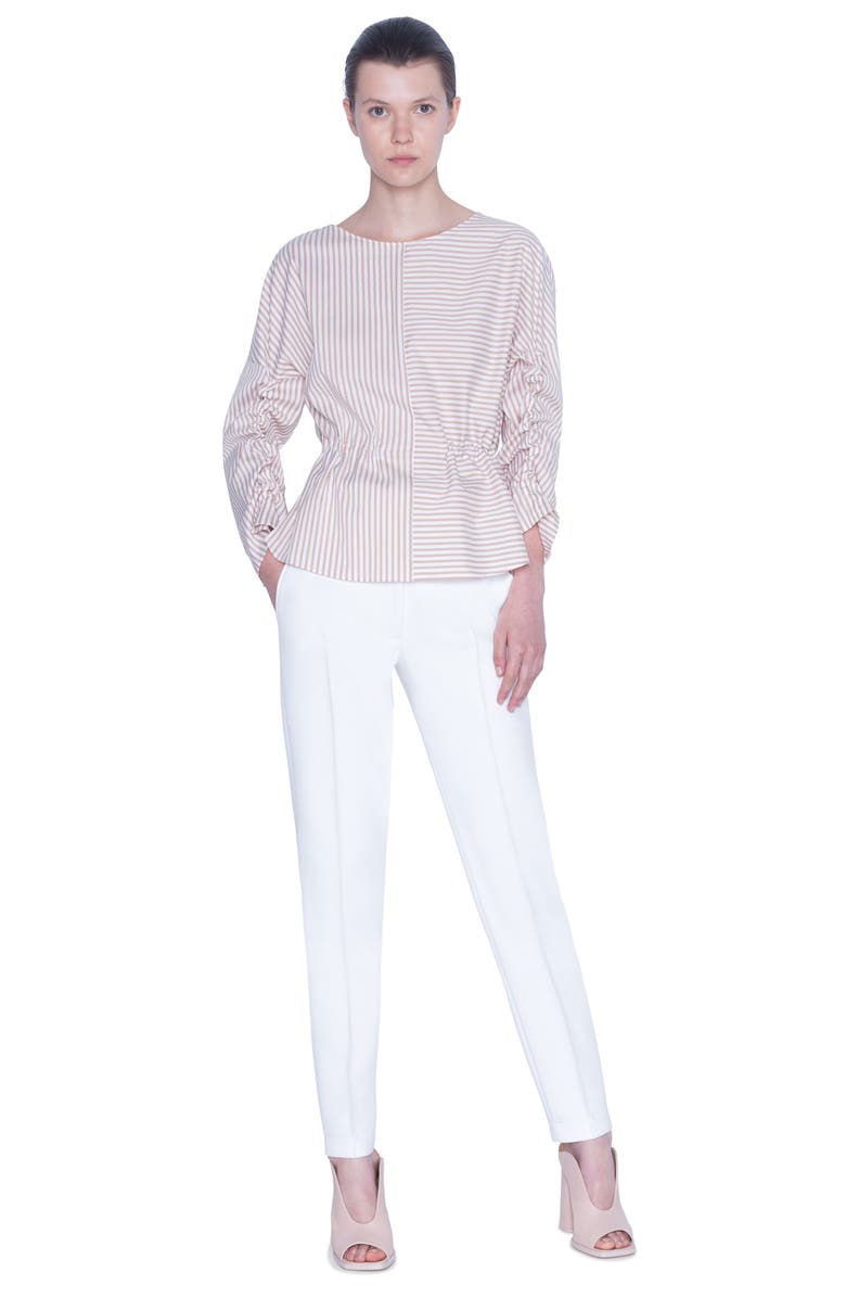 Akris punto Patchwork Stripe Poplin Blouse, Alternate, color,