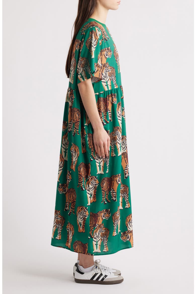 Never Too Much Oversize Short Sleeve Dress, Alternate, color, TIGER TALES