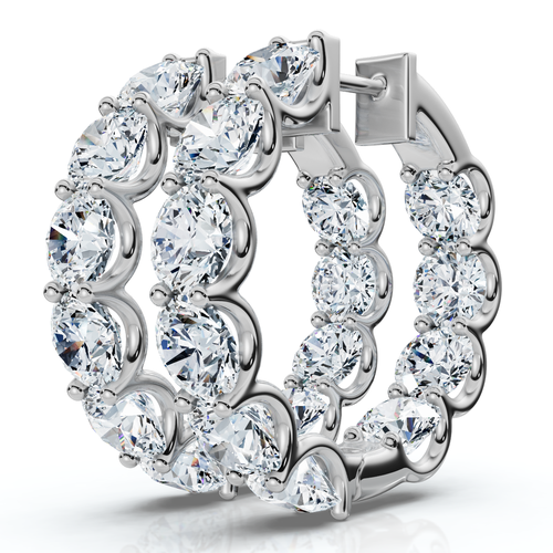 Bliss Diamond 5ct Tw Diamond Inside Outside Hoops Earrings 14k Gold Lab Growm