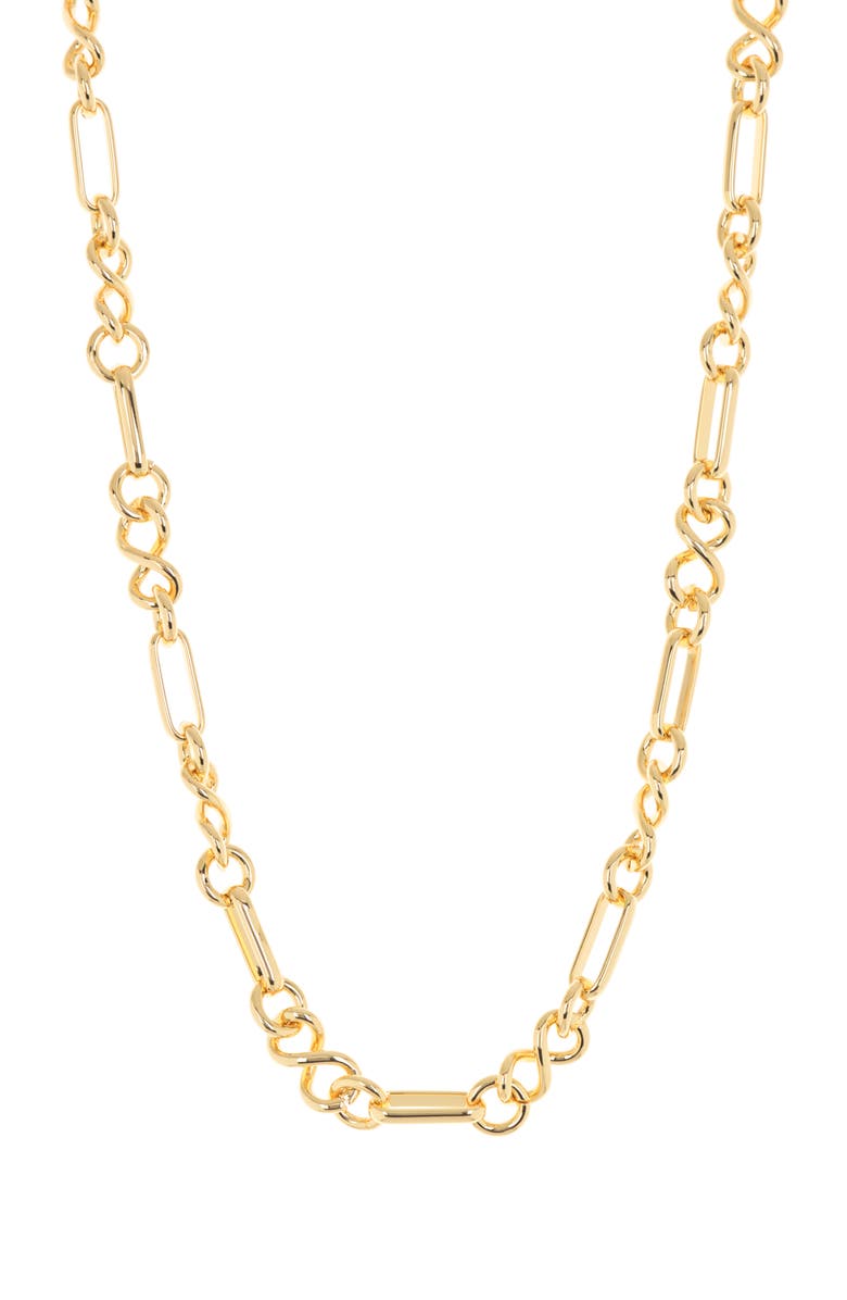 Sterling Forever Infinity Oval Link Chain Necklace, Main, color, Gold