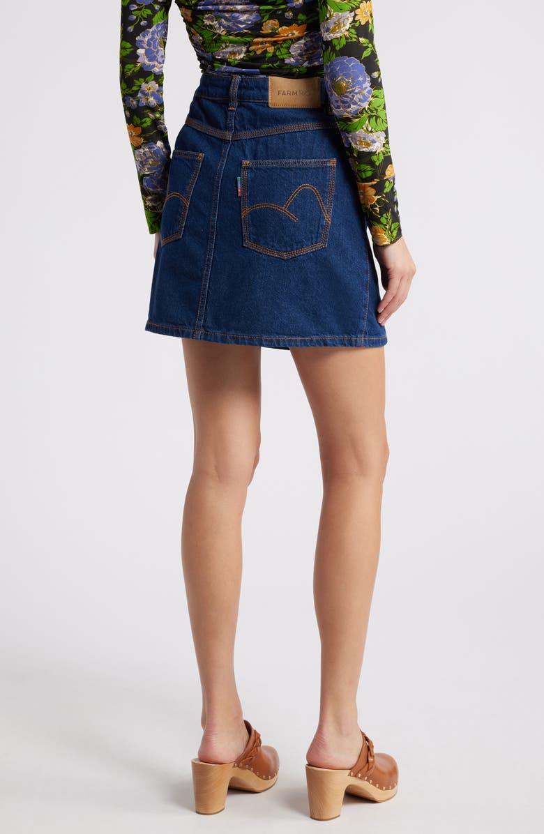 FARM Rio High Waist Denim Skirt, Alternate, color, Denim