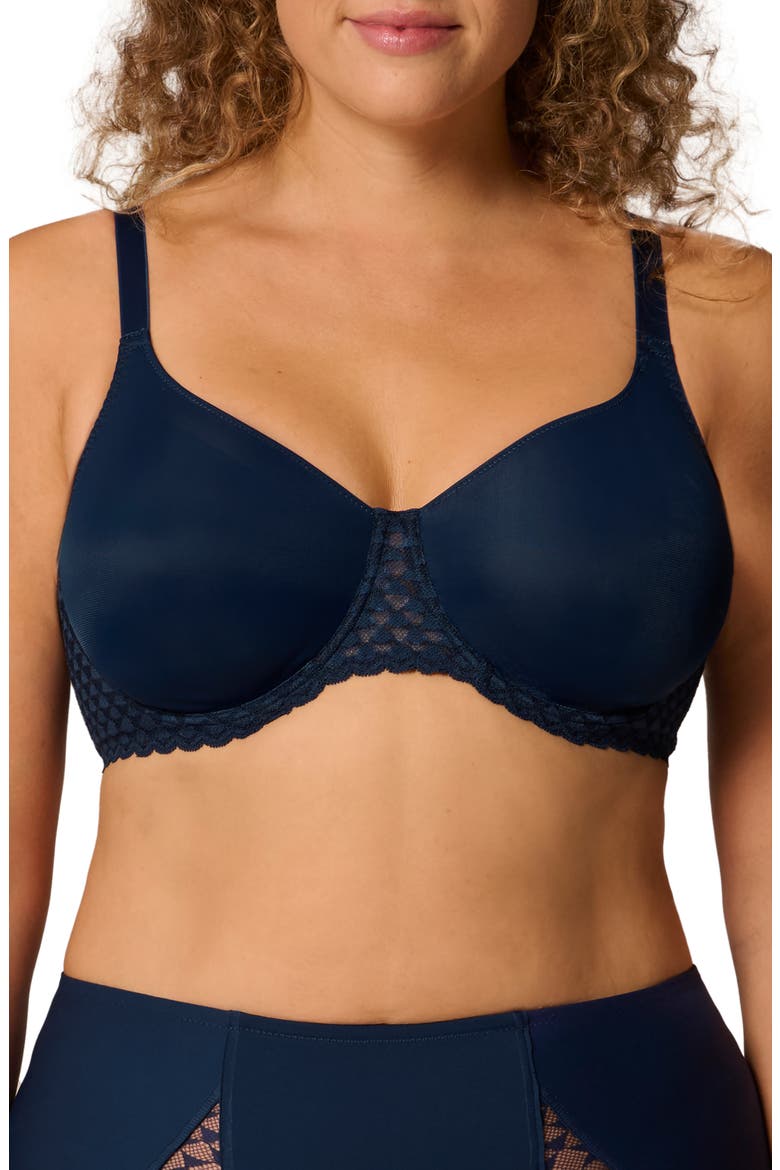 Subtile Underwire Minimizer Bra, Main, color, MIDNIGHT