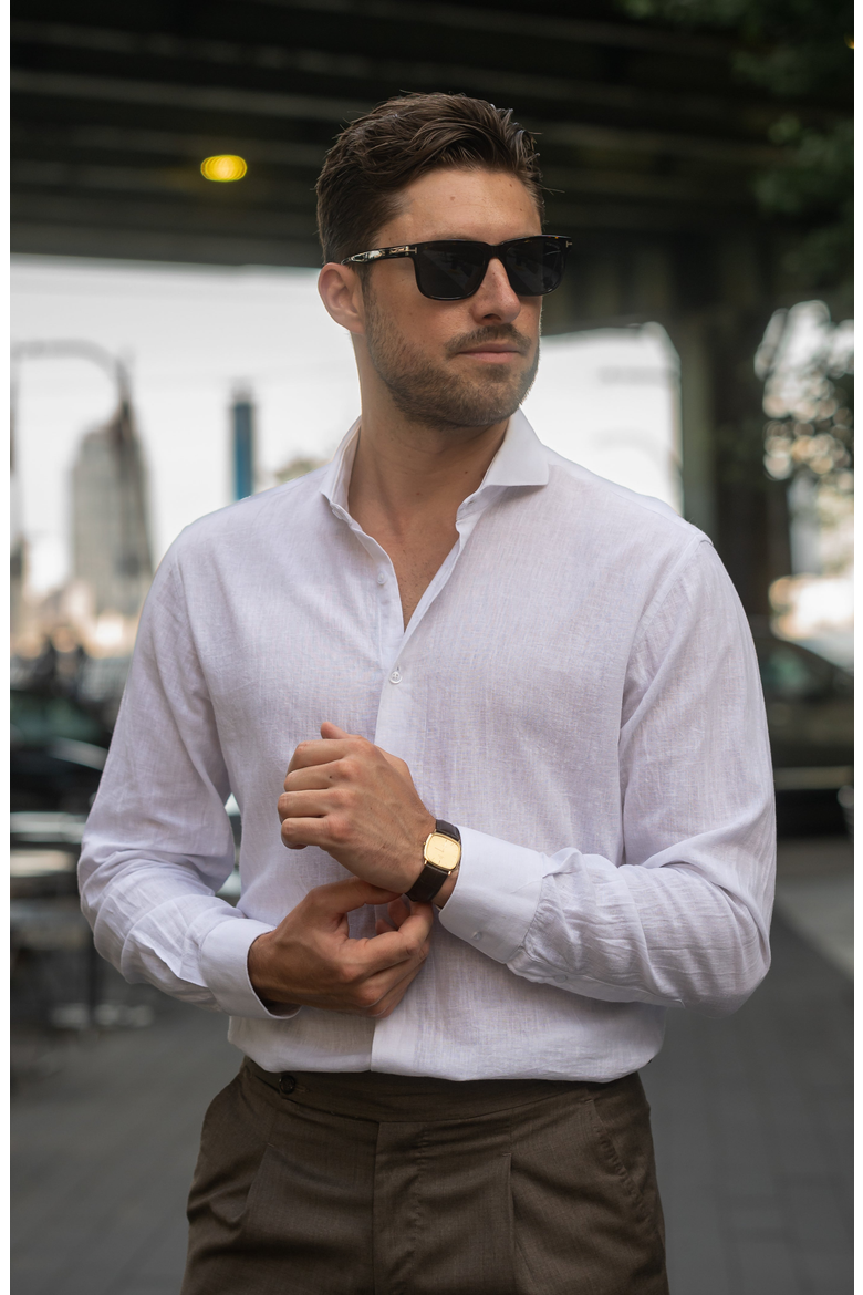 Modern Cotton Linen Shirt, Alternate, color, White