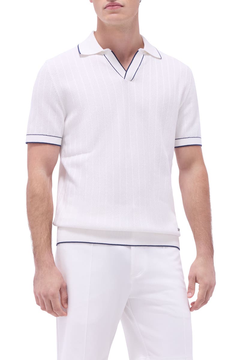 Bugatchi Johnny Collar Rib Polo, Main, color, Chalk