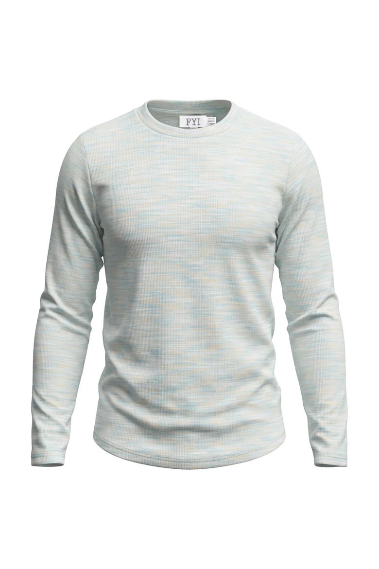 Multi Rib Curved Hem Long Sleeve Top, Main, color, Blue