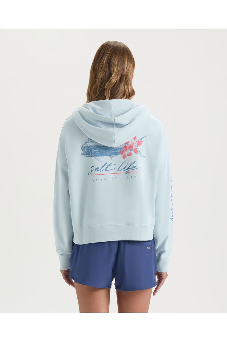 Mahi Bloom Cropped Hoodie, Alternate, color, Mist