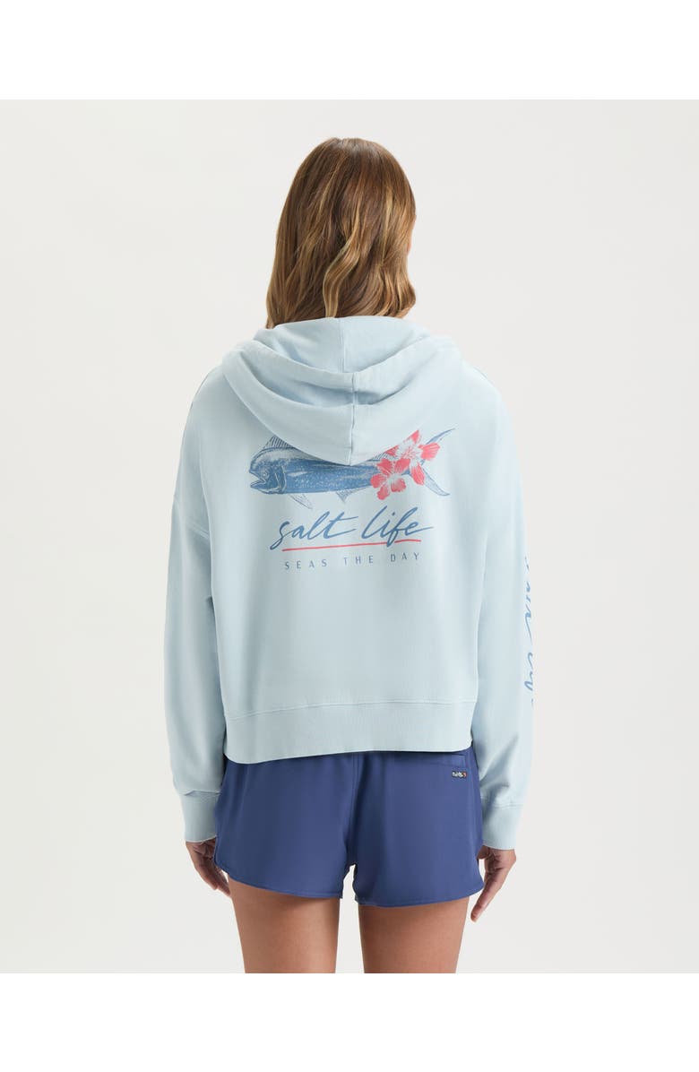 Salt Life Mahi Bloom Cropped Hoodie, Alternate, color, Mist