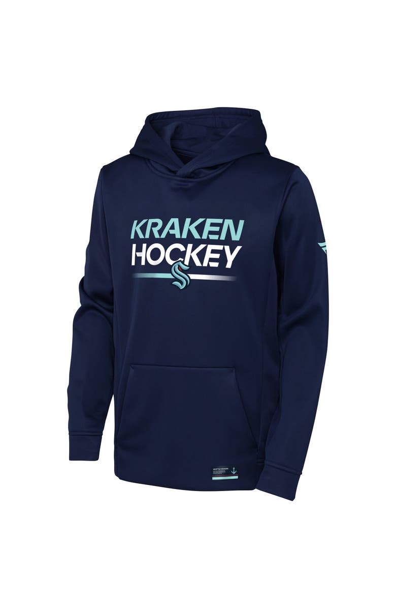 FANATICS Youth Fanatics Branded Deep Sea Blue Seattle Kraken Authentic Pro Pullover Hoodie, Alternate, color, Navy