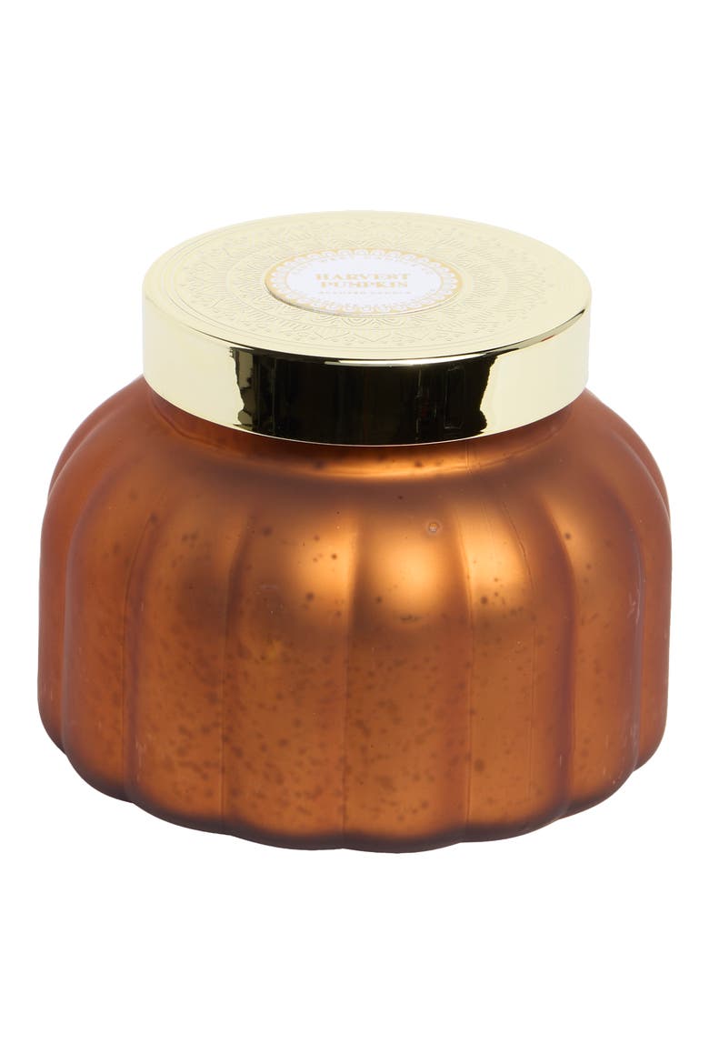 Harvest Pumpkin Scalloped Mercury Glass Candle, Main, color, HARVEST PUMPKIN