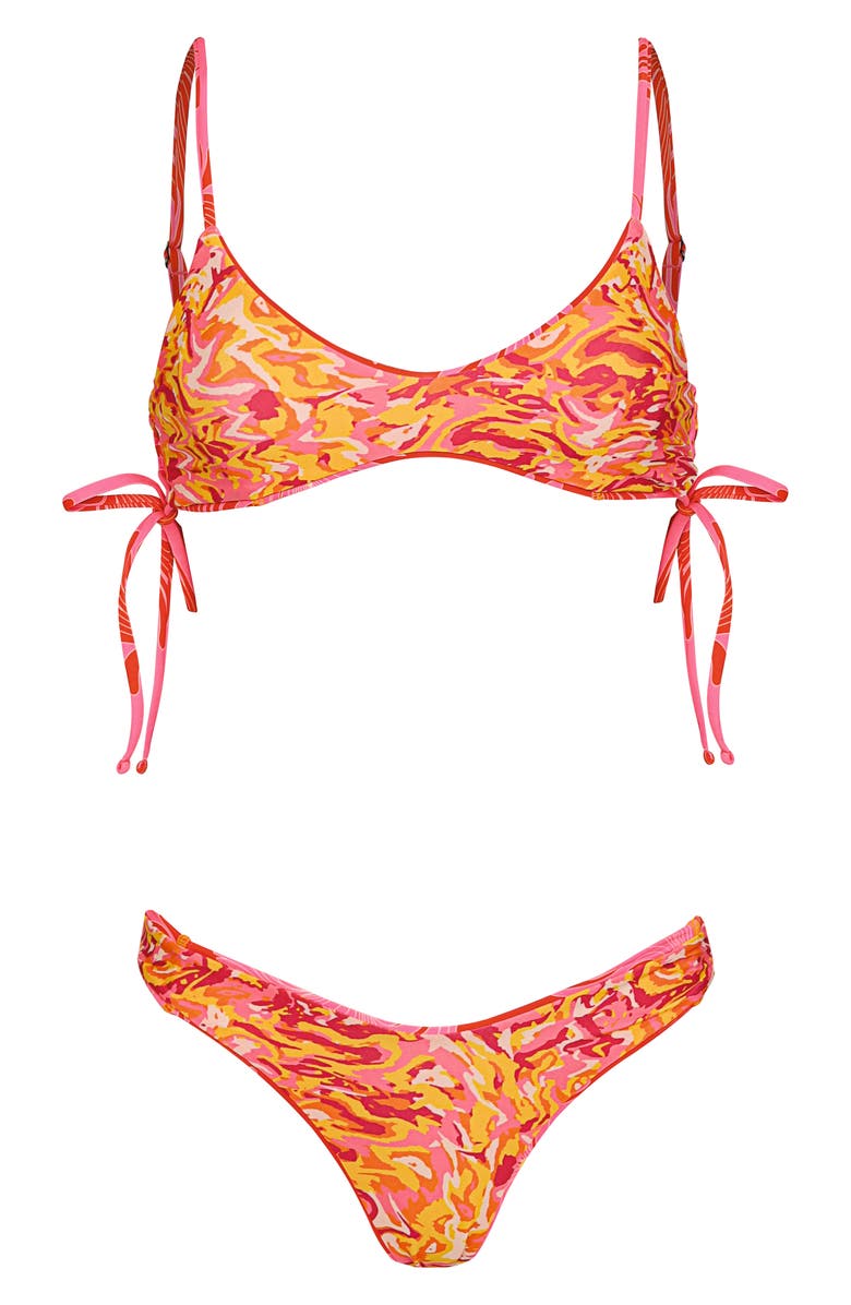 Maaji Splendor Water Blossom Reversible Bikini Bottoms, Alternate, color, Pink Overflow