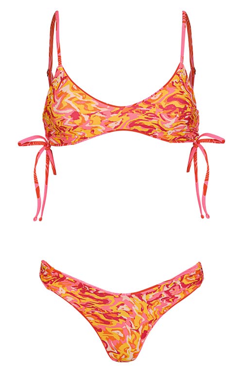 Maaji Splendor Water Blossom Reversible Bikini Bottoms In Pink