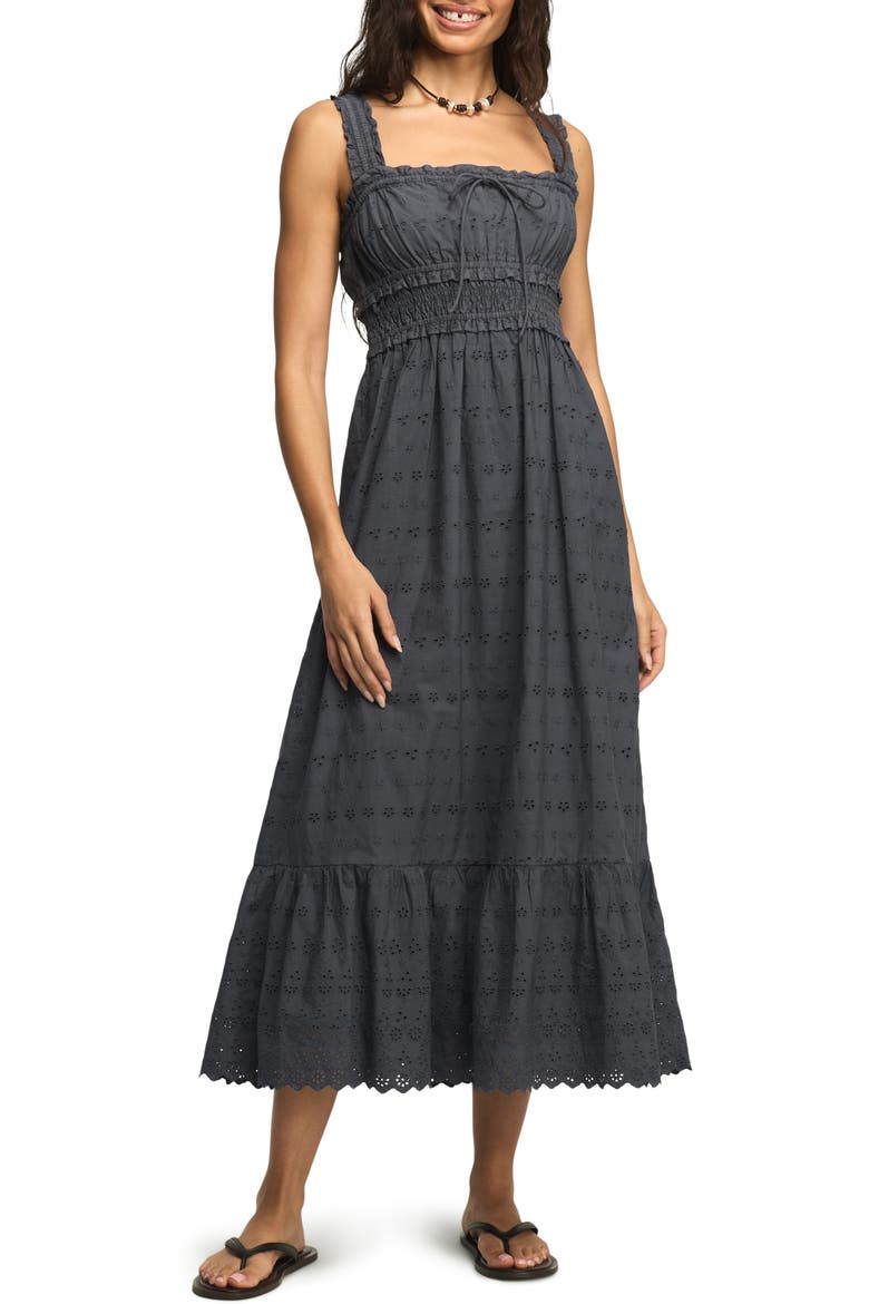 Schiffley Eyelet Lace Midi Sundress, Main, color, OMBRE BLUE