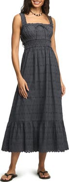 Lucky Brand Schiffley Eyelet Lace Midi Sundress