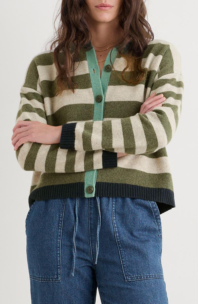 Seasalt Cornwall Pinwell Stripe Lambswool Blend Cardigan, Main, color, 