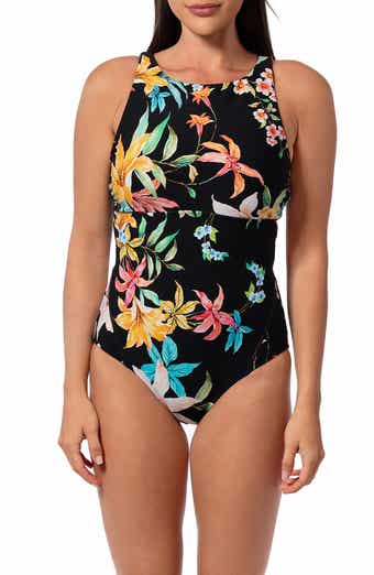 JANTZEN Garden Party High Line One-Piece Swimsuit