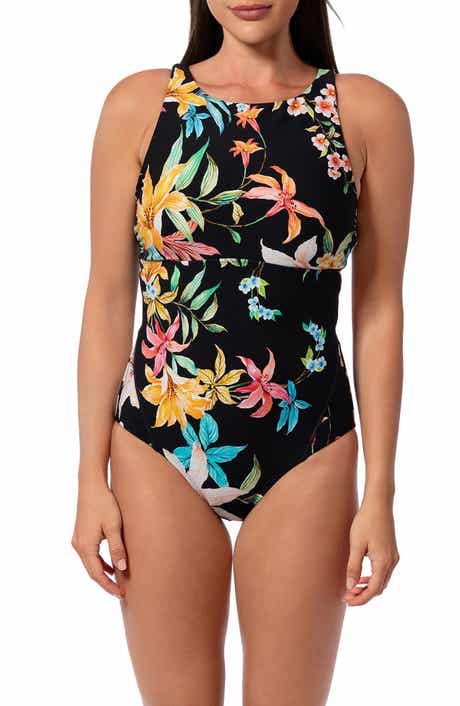 JANTZEN Garden Party High Line One-Piece Swimsuit