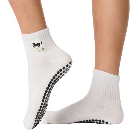 Cat Martini Crew Grip Socks