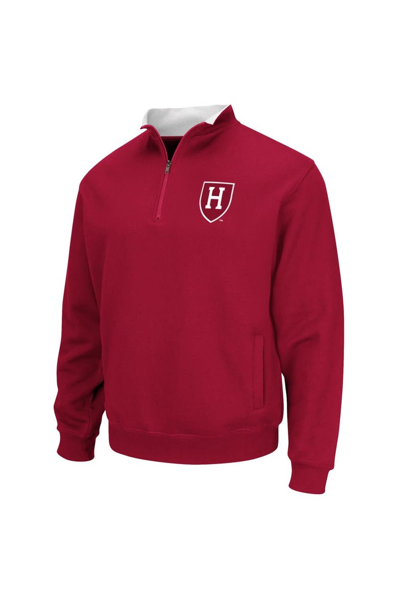 Men's Colosseum Crimson Harvard Crimson Tortugas Team Logo Quarter-Zip Jacket, Alternate, color, Crimson