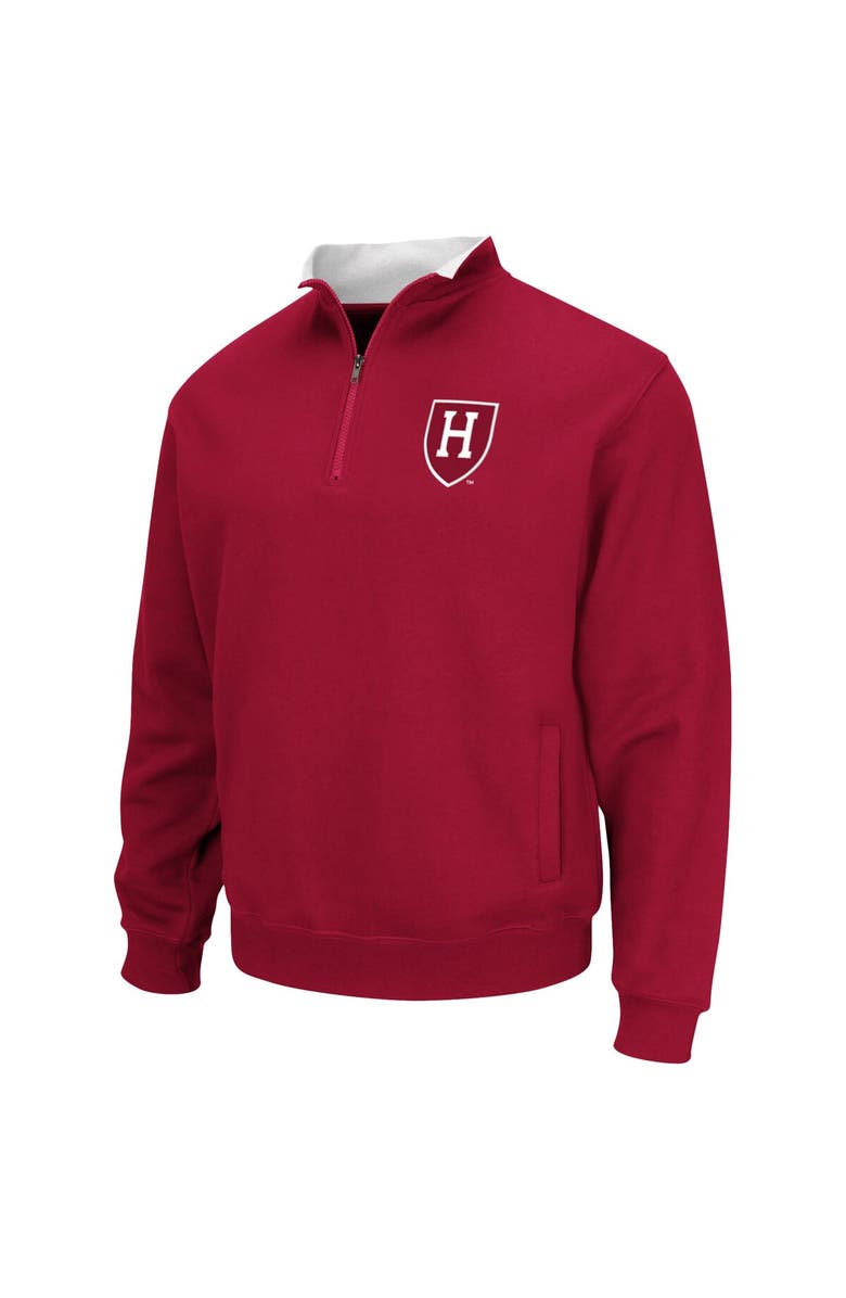 COLOSSEUM Men's Colosseum Crimson Harvard Crimson Tortugas Team Logo Quarter-Zip Jacket, Alternate, color, Crimson
