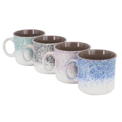 Gibson Home Blurry 4 Piece 19 Ounce Stoneware Straight Shape Mug Set In Multi