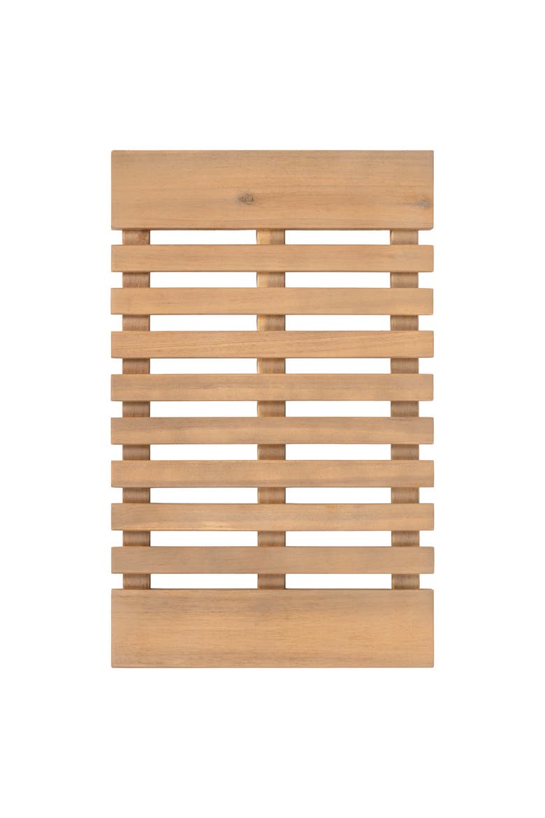Paige Modern Classic Acacia Wood Slat Indoor/Outdoor Shower Mat, Alternate, color, Light Teak (16" X 26")