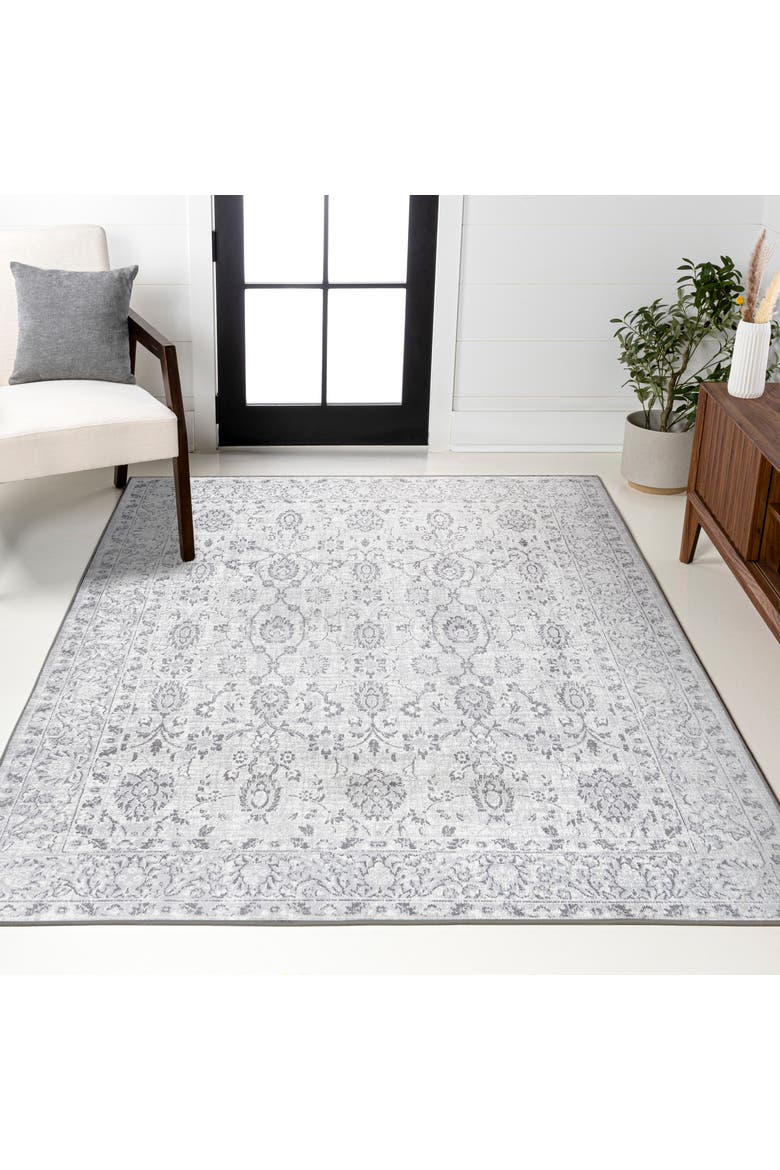 Lotus Modern Persian Floral Area Rug, Alternate, color, Gray