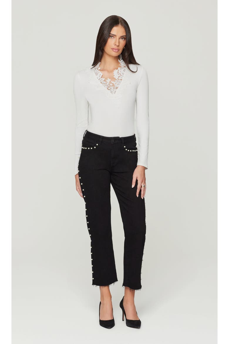 Piper Lace Combo Top, Main, color, white