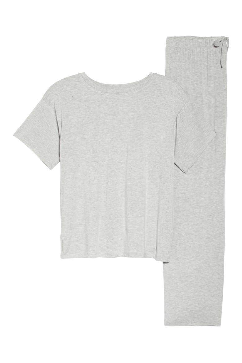 Moonlight Eco Easy Crop Pajamas, Alternate, color, GREY HEATHER