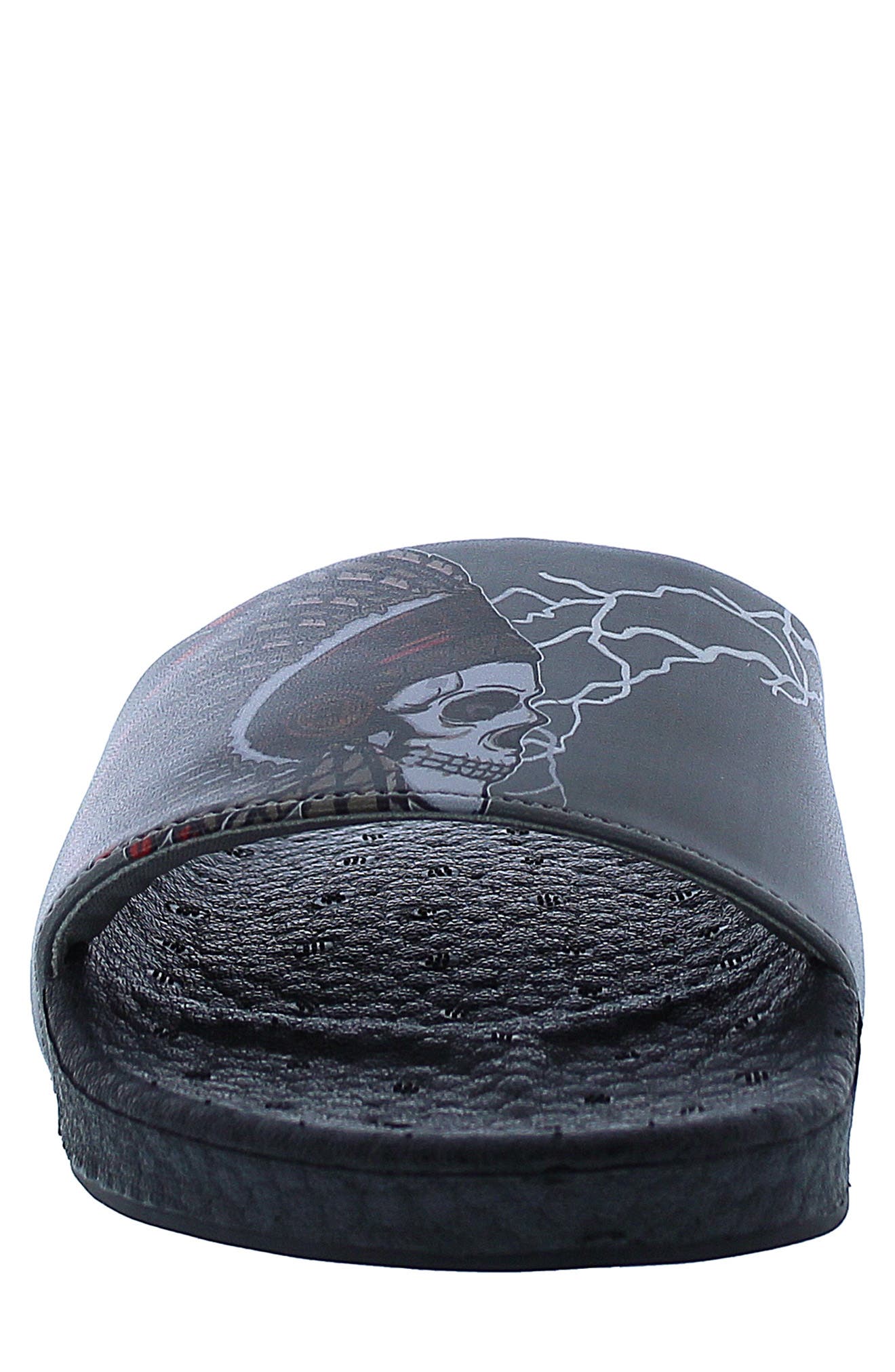 Ed Hardy Ruller Leather Slide Sandal, Alternate, color, 