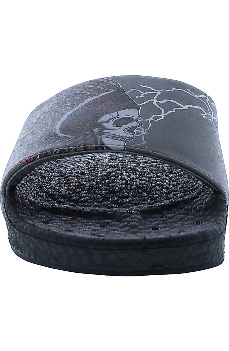 Ed Hardy Ruller Leather Slide Sandal, Alternate, color,