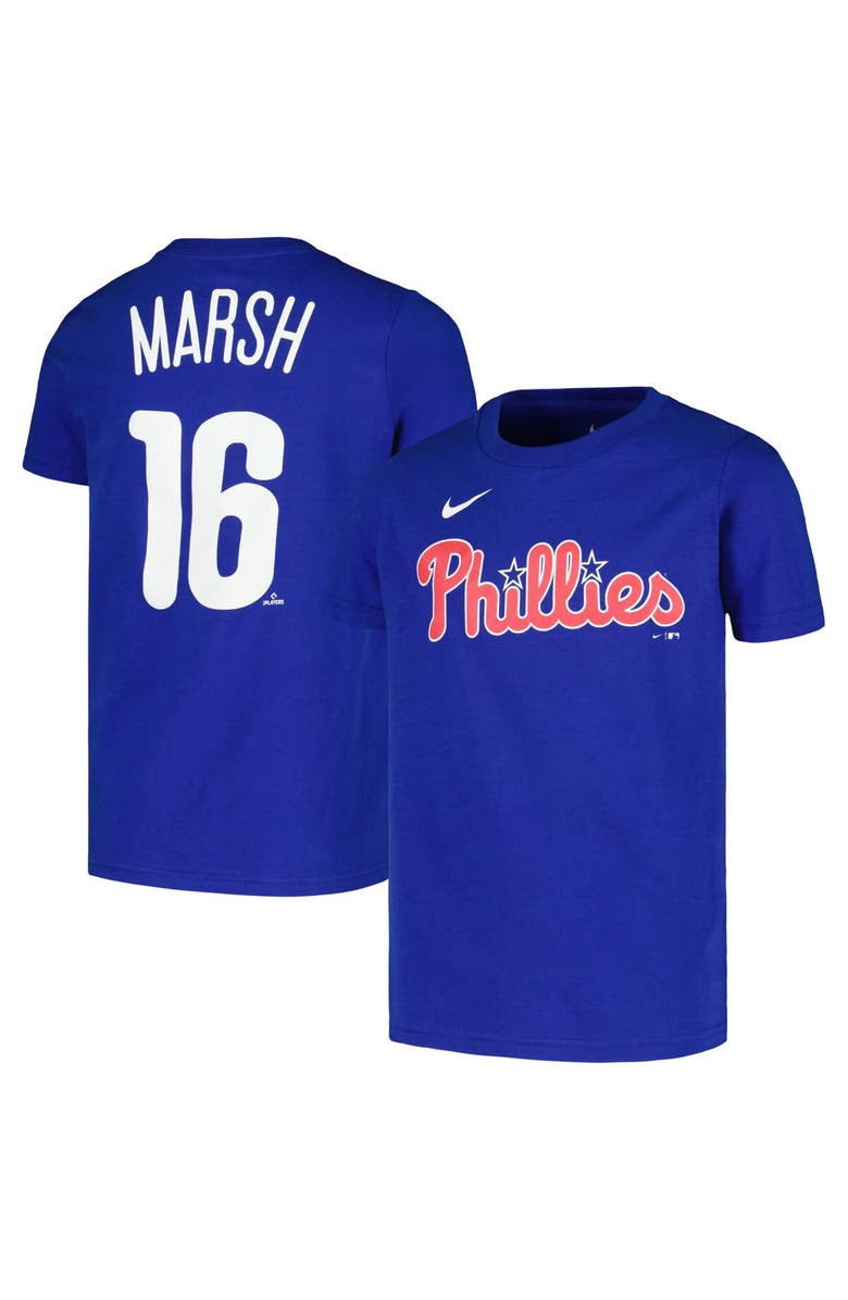 Nike Youth Nike Brandon Marsh Royal Philadelphia Phillies Player Name & Number T-Shirt, Main, color, 