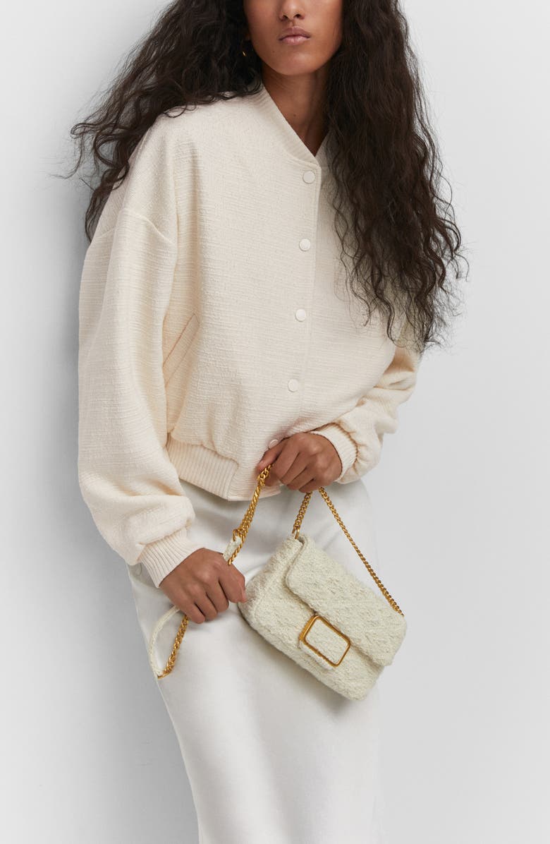 MANGO Tweed Bomber Jacket, Alternate, color,